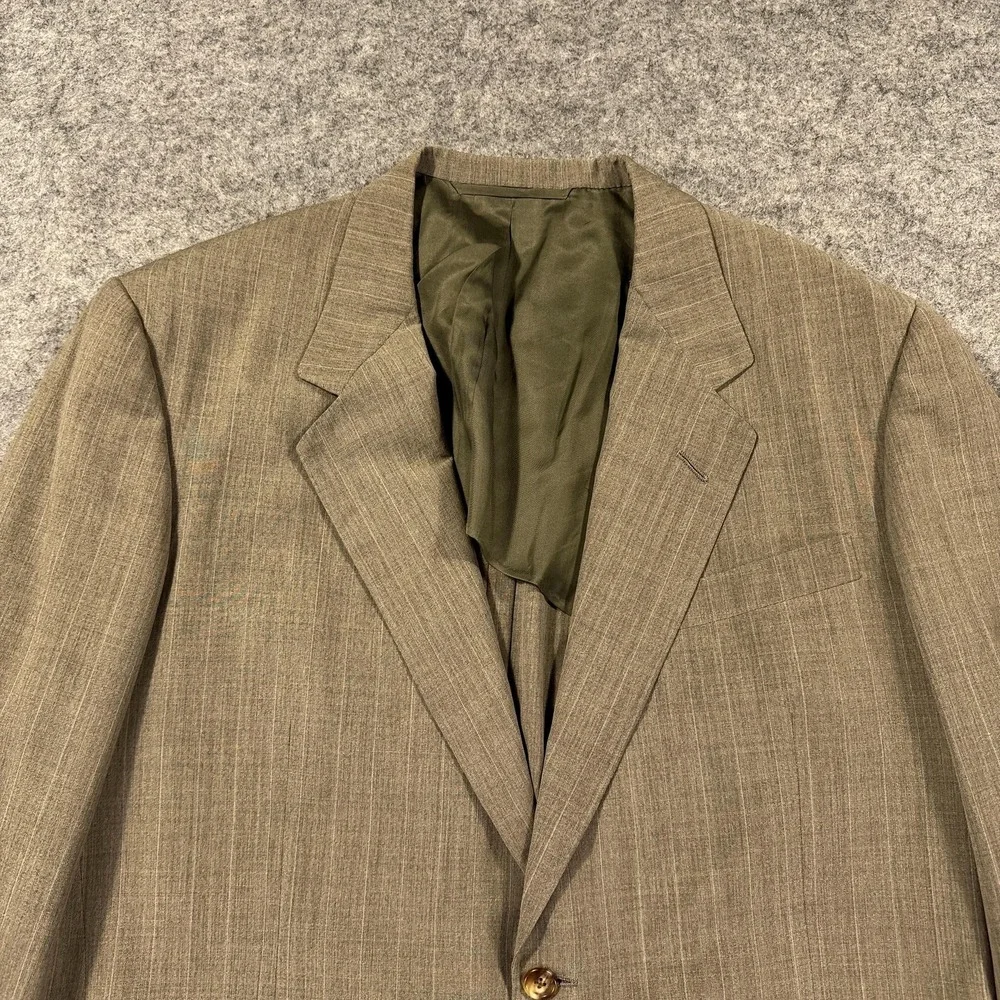 Oxxford Clothes Suit Jacket Mens 43 L Brown Wool Super Worsted Aristocrat Cachet